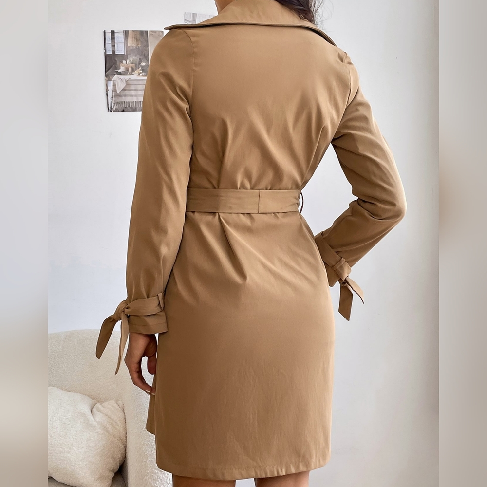Double Breasted Belted Trench Coat - Picture 3 of 5